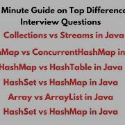 Java Array Vs ArrayList Collections Vs Streams HashMap Vs ConcurrentHashMap HashMap Vs HashSet