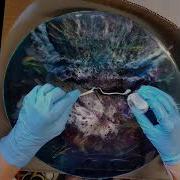 ABSTRACT RESIN ART Applying Second Layer On Round Canvas PART 2 DEMO