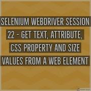 Selenium WebDriver Session 22 Get Text Attribute CSS Size Values From A Web Element