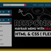 Responsive Navigation Menu Bar With Search Box In Html CSS Only Navbar With CSS Flexbox