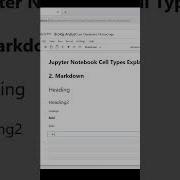 Markdown 2 Jupyter Notebook Cell Type Python Short