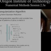 OIT Math 451 Session 2 3a Tri Diagonal And Banded Systems