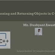 Passing And Returning Objects In C