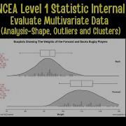 NCEA LEVEL 1 STATS INTERNAL EVALUATE MULTIVARIATE DATA ANALYSE SHAPE CLUSTERS OUTLIERS