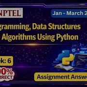 NPTEL Programming DSA Using Python Week 6 Assignment 2026 Complete Solutions