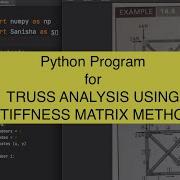 Python Program For Truss Analysis Using The Stiffness Matrix Method