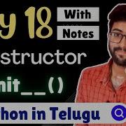 Day 18 Constructors In Python Python Course In Telugu Vamsi Bhavani