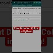 Print With Different Colour In Python Shorts Python Programming Coding