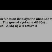 ABS Function In Qbasic