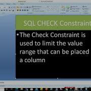 SQL SERVER TUTORIAL ENGLISH SQL CHECK Constraint