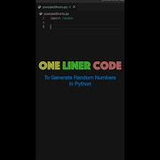 GENIUS One Liner Code For Generating Random Numbers In Python Shorts SourabhSaraswat
