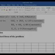 Linear Programming Simplex Method