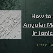 How To Use Angular Material In Ionic 7