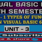 Part 1 Types Of Function In Visual Basic 6 0