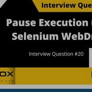 How To Pause Execution Using Selenium WebDriver Interview Question 21