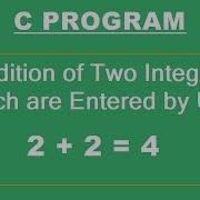 3 Simple C Program For Addition Of Two Integers Entered By User