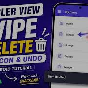 ANDROID RECYCLER VIEW SWIPE TO DELETE ITEM WITH DELETE ICON TUTORIAL IN KOTLIN