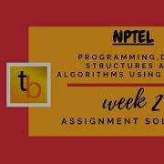 Programming DataStructure And Algorithms Using Python NPTEL Course WEEK2 Assignment Solution