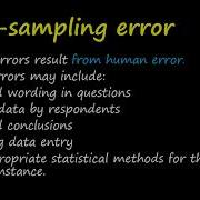 Sampling Error Non Sampling Error Non Random Sampling Error