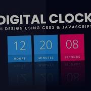 Digital Clock UI Design Using CSS3 Vanilla Javascript HTML