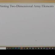 Java I Chapter 7 Class 4 Two Dimensional Arrays