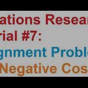 Operations Research OR Tutorial 7 Assignment Problem With Negative Cost