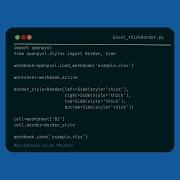 Python Openpyxl Add Thick Border To Cell In Spreadsheet