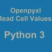 Python 3 Openpyxl Read Cell Value