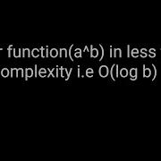 Power Function A B In Less Time Complexity I E O Log B