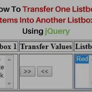 How To Move Item From One Listbox To Another In Jquery 3 3 1