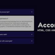 How To Create An Responsive Accordion Using HTML CSS And JavaScript