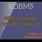 DBMS Language Types Of DBMS Languages