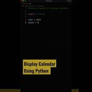 Make Calender Using Python Shorts CodingTrend Coding Python Programming Viral