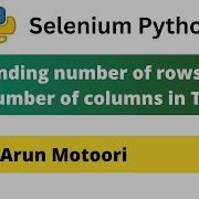 Finding Number Of Rows And Number Of Columns Of Table Using Selenium Python Selenium Python