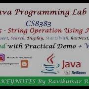 07 Java Lab Ex 5 String Operation Using Array List Perform Append Insert Search Display RK