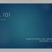 MBA 101 Библиотечные ресурсы