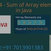 Sum Of Array Elements In Java Part 34