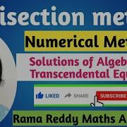 NMCVR22 JNTUH Bisection Method Numerical Methods Solutions Of Algebraic Transcendental Equation