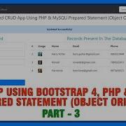 03 Advanced CRUD App Using Bootstrap 4 PHP MySQLi Prepared Statement In Object Oriented Style