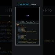 Center Ball Loader Using HTML CSS Coolest Animation Coding Shortvideo Shorts Short Viralvideo