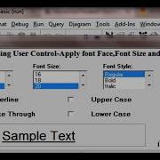 Learn Visual Basic 6 0 VB6 Design Font Dialog Box Using ListBox Checkbox Frame Controls