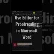 ENG Microsoft Word 7 Use Editor For Proofreading Check Grammar Suggestions And More Shorts