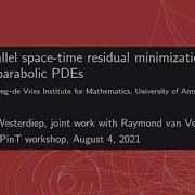 Parallel Space Time Residual Minimization For Parabolic Evolution Equations