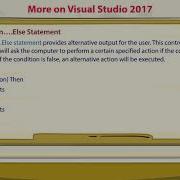 More On Visual Basic 2017