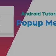 Popup Menu Java Android Studio Tutorial