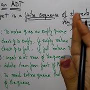 Queue As ADT Enqueue Dequeue DS Data Structures Lec 13 Bhanu Priya