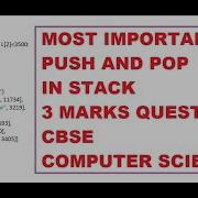 FAQ Push Pop In Stack Through List Computer Science Class 12 CBSE