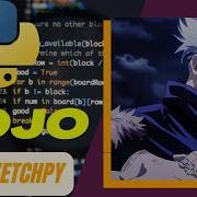 Gojo Using Python Sketchpy Code Python Programming Hub