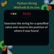 Exploring Python String Methods Find Python Coding Interview Pythontutorial