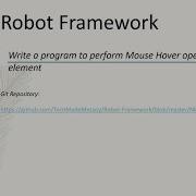 Robot Framework Selenium Mouse Over